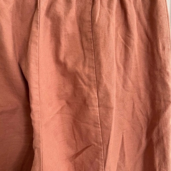 Eileen Fisher Terracotta Orange Hemp Loose Fit Stretch Waist Pants - Picture 3 of 5